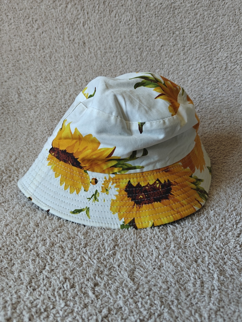 Sunflower Print Bucket Hat (Reversible) - Adult size